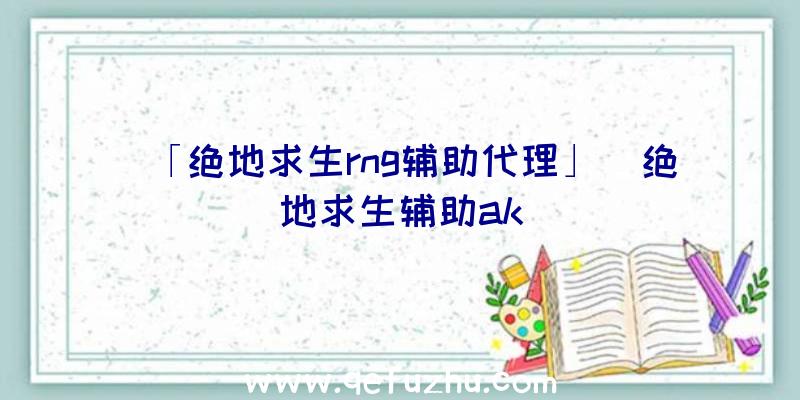 「绝地求生rng辅助代理」|绝地求生辅助ak